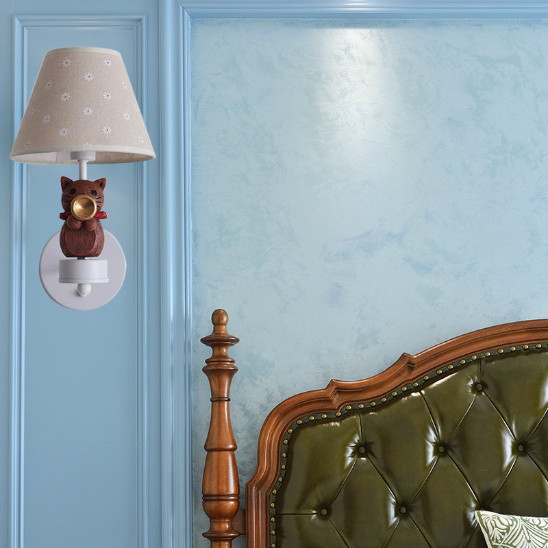 Vivolux | Lieve Huisdier Kat Wandlamp Één Licht Hars Façade Licht met Bloemenschaduw voor Studiekamer