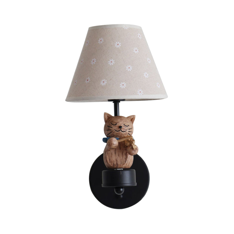 Vivolux | Lieve Huisdier Kat Wandlamp Één Licht Hars Façade Licht met Bloemenschaduw voor Studiekamer