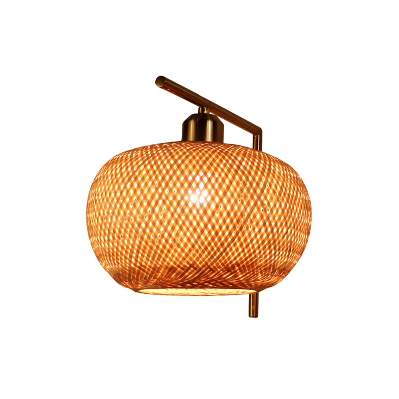 Vivolux | Bamboo Criss-Cross Woven Wall Lantern Chinesischer Stil 1 Glühbirne Holz Wandmontierte Lichtquelle