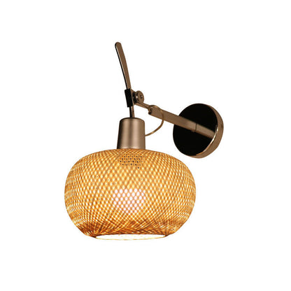 Vivolux | Bamboo Criss-Cross Woven Wall Lantern Chinesischer Stil 1 Glühbirne Holz Wandmontierte Lichtquelle