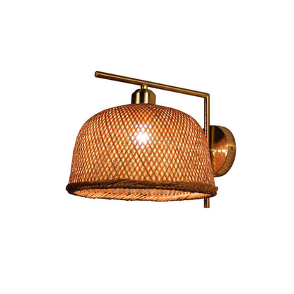 Vivolux | Bamboo Criss-Cross Woven Wall Lantern Chinesischer Stil 1 Glühbirne Holz Wandmontierte Lichtquelle