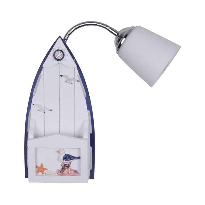 Vivolux | Nautical Ship Wandlantaarn met Emmer Schaduw 1 Kop Glas Wandlamp in Blauw voor Verpleegkamer
