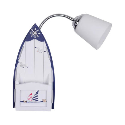 Vivolux | Nautical Ship Wandlantaarn met Emmer Schaduw 1 Kop Glas Wandlamp in Blauw voor Verpleegkamer
