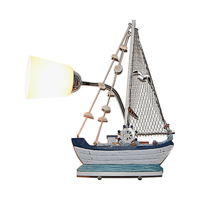 Vivolux | Nautical Ship Wandlantaarn met Emmer Schaduw 1 Kop Glas Wandlamp in Blauw voor Verpleegkamer