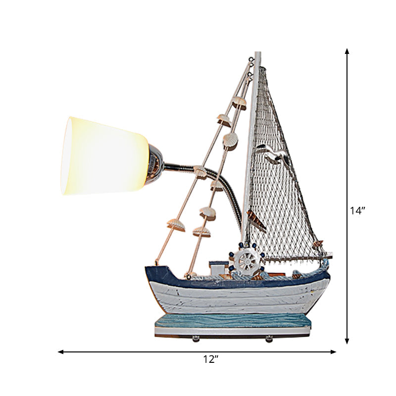 Vivolux | Nautical Ship Wandlantaarn met Emmer Schaduw 1 Kop Glas Wandlamp in Blauw voor Verpleegkamer