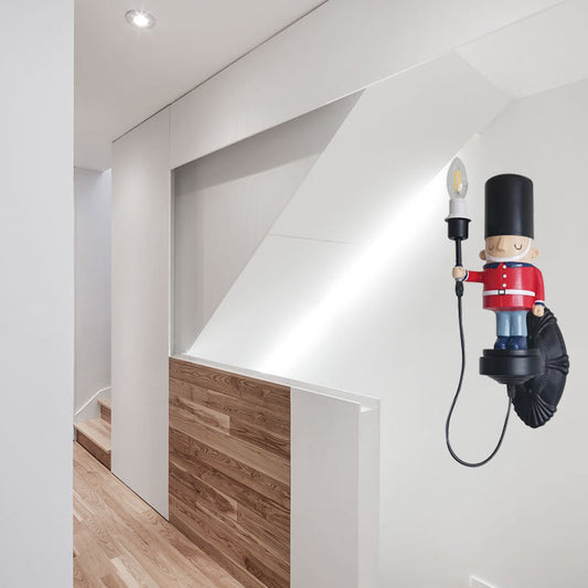Vivolux | Resin Solider Wandlamp met Kaars 1 Hoofd Karton Wandlamp in Zwart voor Voyer Keuken