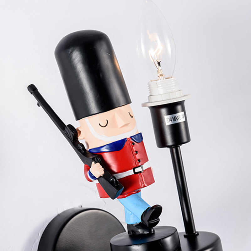 Vivolux | Studie Kamer Wandelende Soldaat Muur Lamp Hars Enkele Licht Kinderen Muur Sconces met Kaars