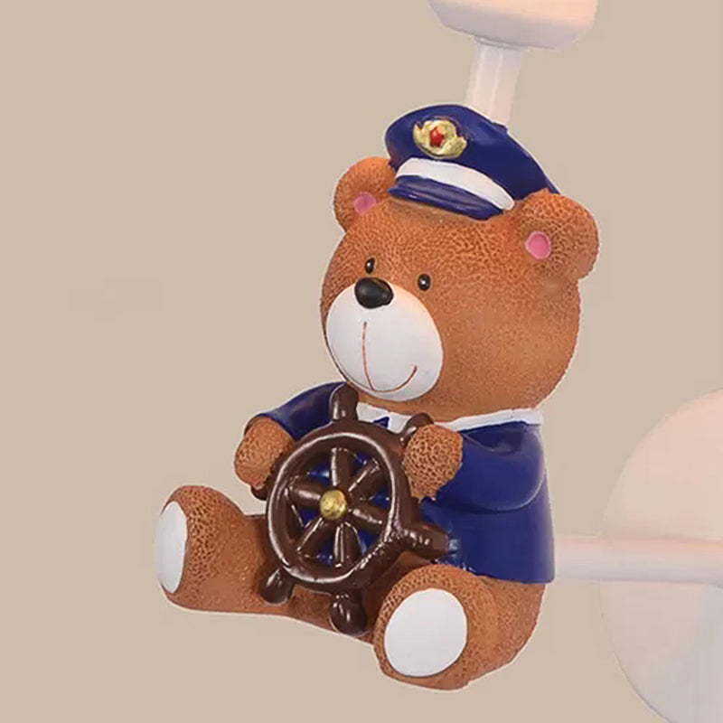 Vivolux | Kinder Spielzeug Bär Wandlicht mit konischem Schirm Eine Licht Harz Wandleuchte in Beige für Kinder Schlafzimmer