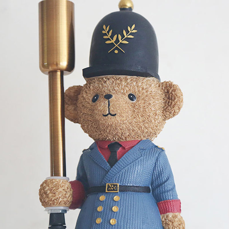 Vivolux | Lieve Speelgoedbeer Wandlamp met Kaars Hars 1 Licht Blauwe Wandlamp voor Kleuterschool