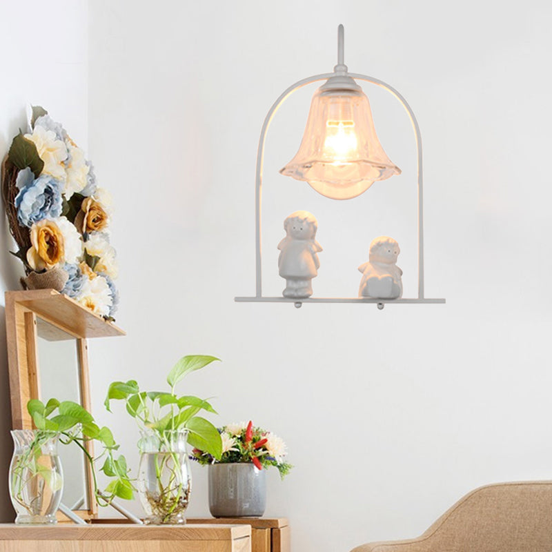 Vivolux | Weiße kleine Kinder Deco Wandlampe Eine Licht moderne stilvolle Metall Wandlampe für die Küche