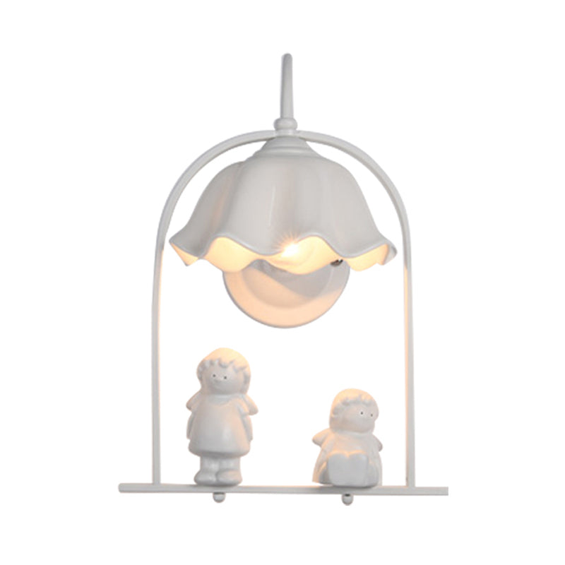 Vivolux | Weiße kleine Kinder Deco Wandlampe Eine Licht moderne stilvolle Metall Wandlampe für die Küche
