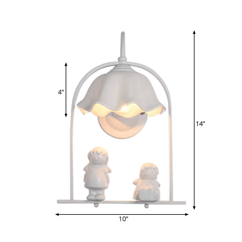 Vivolux | Weiße kleine Kinder Deco Wandlampe Eine Licht moderne stilvolle Metall Wandlampe für die Küche