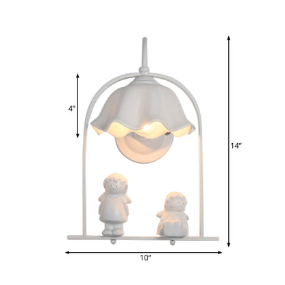 Vivolux | Weiße kleine Kinder Deco Wandlampe Eine Licht moderne stilvolle Metall Wandlampe für die Küche