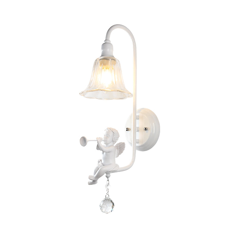 Vivolux | Moderne Witte Wandlamp Klokschaduw 1 Kop Metaal Wandlamp met Engel voor Kinderkamer