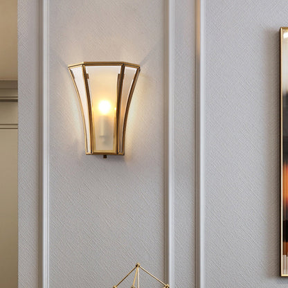 Vivolux | Gold Trumpet Flared Wandmontage Licht Minimalismus Glas Einzelne Korridor Wandbeleuchtung