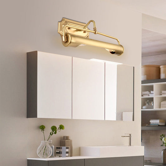 Vivolux | 2 Lampen Metalen Vanity Verlichting Traditioneel Gouden Tube Vormige Badkamer Muurlicht Armatuur