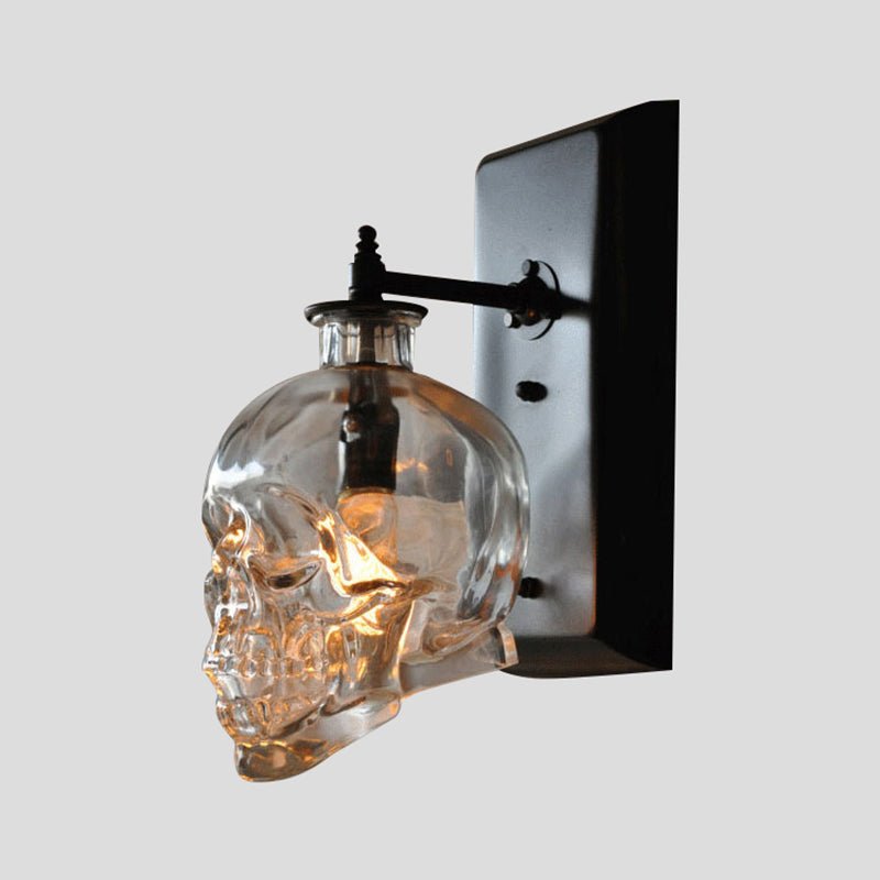 Vivolux | Zwarte Skull Wandmontage Licht Artistieke Enkel-Bollen Helder Glas Wandlamp Voor Corridor