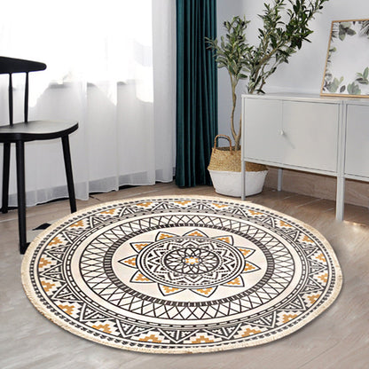 Vivolux | Boho-Chic slaapkamer tapijt Multicolor Mandala tapijt katoen wasbaar tapijt
