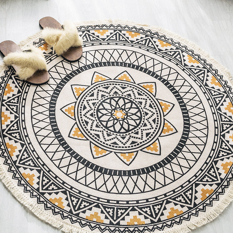 Vivolux | Boho-Chic slaapkamer tapijt Multicolor Mandala tapijt katoen wasbaar tapijt