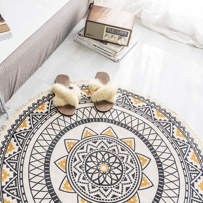 Vivolux | Boho-Chic slaapkamer tapijt Multicolor Mandala tapijt katoen wasbaar tapijt