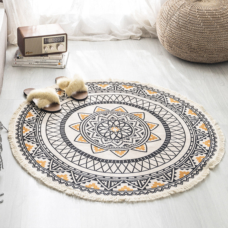 Vivolux | Boho-Chic slaapkamer tapijt Multicolor Mandala tapijt katoen wasbaar tapijt