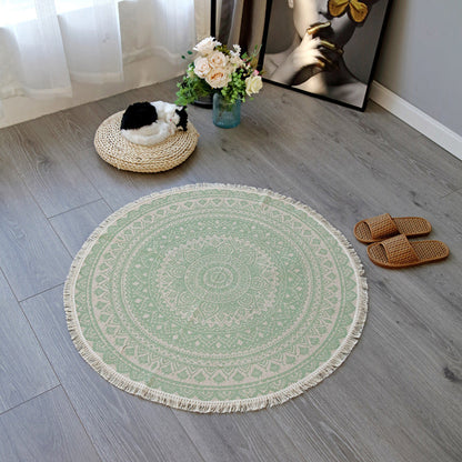 Vivolux | Boho-Chic slaapkamer tapijt Multicolor Mandala tapijt katoen wasbaar tapijt