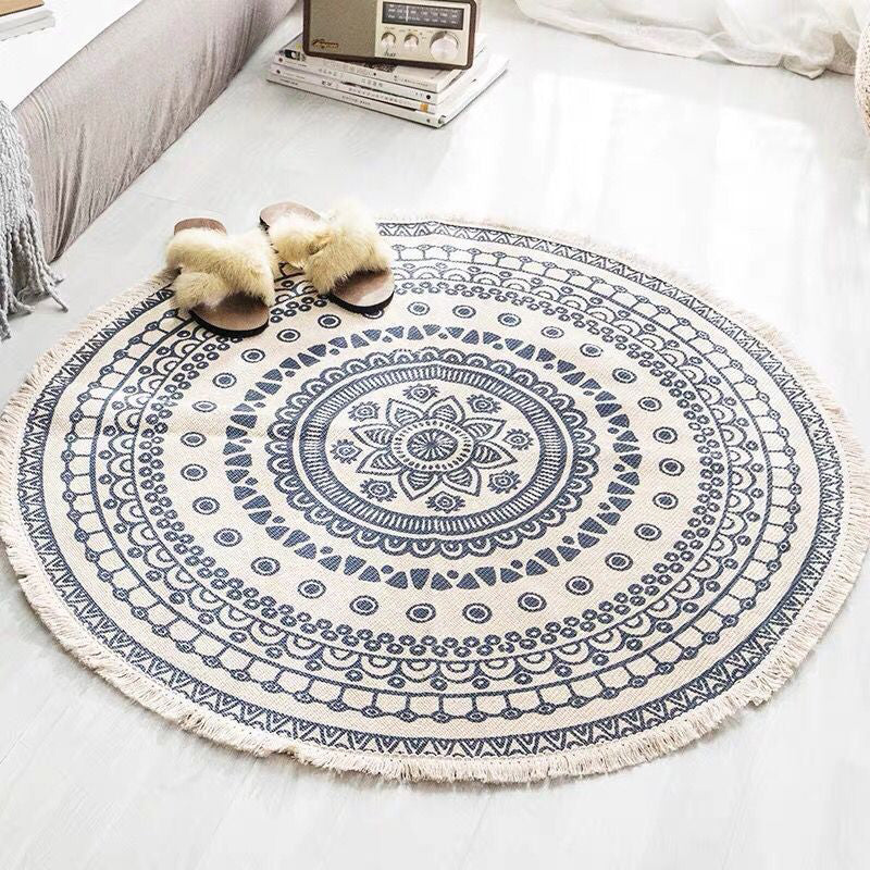 Vivolux | Boho-Chic slaapkamer tapijt Multicolor Mandala tapijt katoen wasbaar tapijt