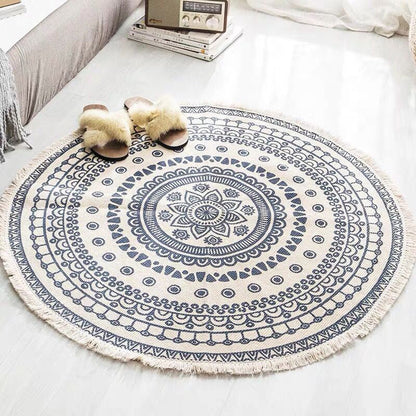 Vivolux | Boho-Chic slaapkamer tapijt Multicolor Mandala tapijt katoen wasbaar tapijt