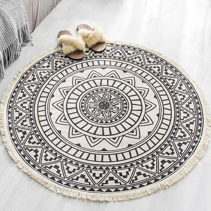 Vivolux | Boho-Chic slaapkamer tapijt Multicolor Mandala tapijt katoen wasbaar tapijt