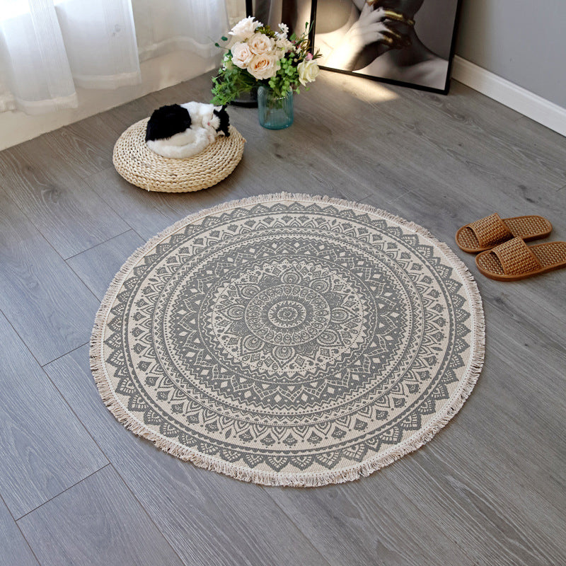 Vivolux | Boho-Chic slaapkamer tapijt Multicolor Mandala tapijt katoen wasbaar tapijt