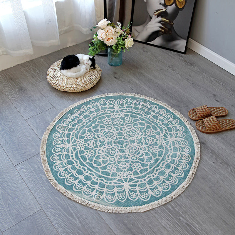 Vivolux | Boho-Chic slaapkamer tapijt Multicolor Mandala tapijt katoen wasbaar tapijt