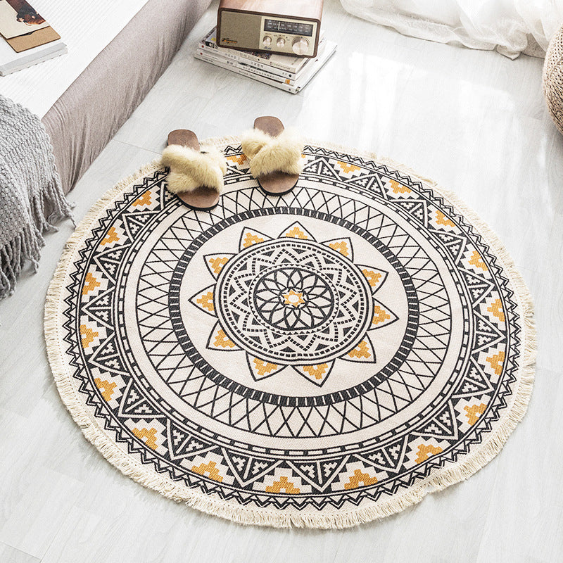 Vivolux | Boho-Chic slaapkamer tapijt Multicolor Mandala tapijt katoen wasbaar tapijt