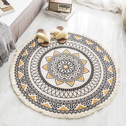 Vivolux | Boho-Chic slaapkamer tapijt Multicolor Mandala tapijt katoen wasbaar tapijt