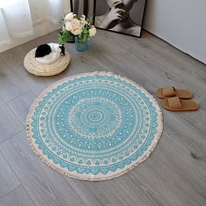 Vivolux | Boho-Chic slaapkamer tapijt Multicolor Mandala tapijt katoen wasbaar tapijt