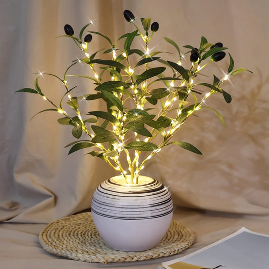 Vivolux | Beleuchteter Olivenbaum LED Lampe – Modernes Dekor für festliche Anlässe, Hochzeiten, Geburtstage und Partystimmung, ideal für Esstisch, Schrank oder Café-Dekor