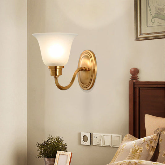 Vivolux | 1 Kopf Frost Glas Wandbeleuchtung Vintage Gold Ausgeflogen Form Nachttisch Wandmontierte Lichtarmatur