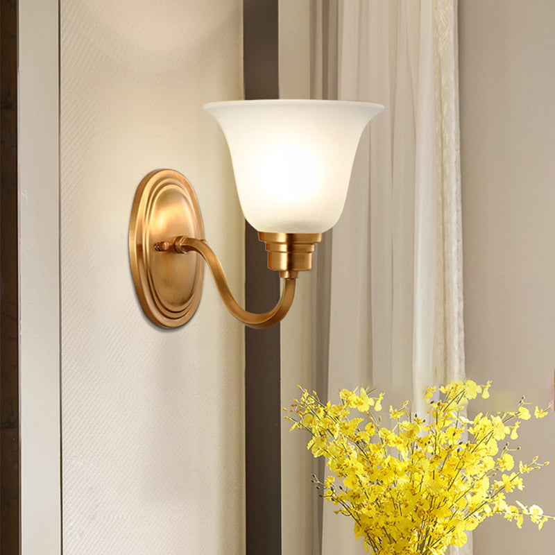 Vivolux | 1 Kopf Frost Glas Wandbeleuchtung Vintage Gold Ausgeflogen Form Nachttisch Wandmontierte Lichtarmatur