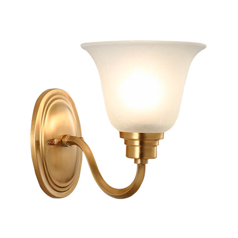 Vivolux | 1 Kopf Frost Glas Wandbeleuchtung Vintage Gold Ausgeflogen Form Nachttisch Wandmontierte Lichtarmatur