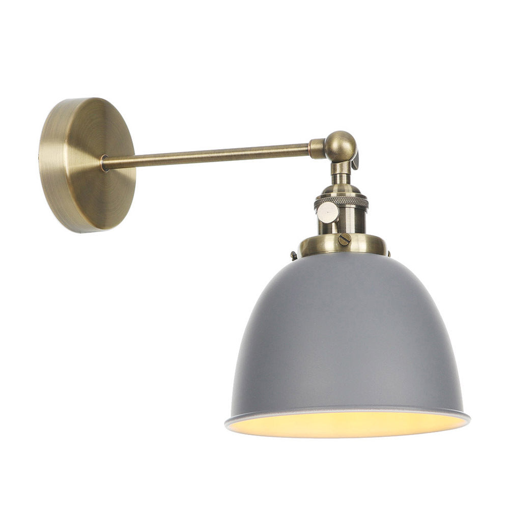 Vivolux | 1 Glühbirne Kuppel Schirm Wandleuchte Industriell Schwarz/Grau/Weiß Metall Wandmontierte Lampe für Schlafzimmer