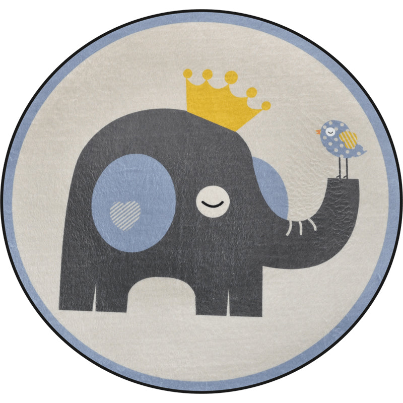 Vivolux | Cartoon Tier Zeichnung Druck Teppich Mehrfarbig Polypropylen Teppich Maschinenwaschbar Rutschfeste Rückseite Fleckenresistenter Teppich für Kinderzimmer