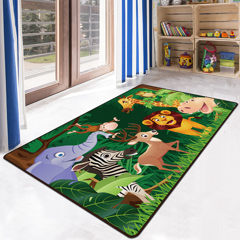 Vivolux | Educatief Multicolor Dierentuin Print Tapijt Synthetisch Cartoon Tapijt Antislip Leer- en Speeltapijt voor Kinderen