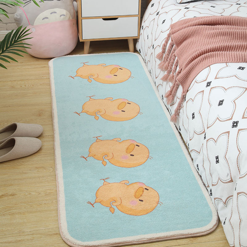 Vivolux | Pastel Multi Kleuren Scandinavisch Tapijt Katoenen Dierentapijt Machine Wasbare Vloerkleed voor Meisjeskamer