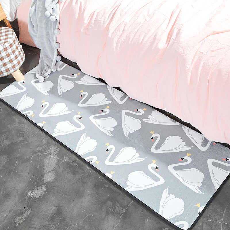 Vivolux | Entspannt Geschichteter Tierdruck Teppich Bunt Kinderkunstteppich Polypropylen Rutschfeste Unterseite Fleckenresistenter Maschinenwaschbarer Teppich für das Schlafzimmer