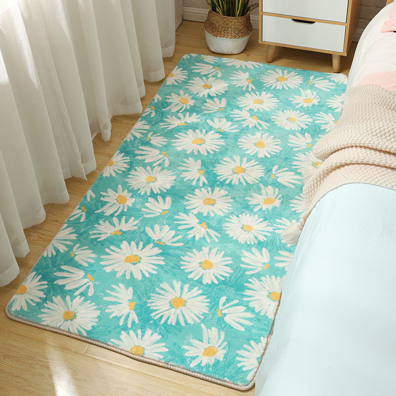 Vivolux | Stijlvolle Multi-Kleurige Kinderen Tapijt Katoen Patroon Vloerkleed Machine Wasbaar Huisdier Vriendelijk Antislip Ondergrond Tapijt voor Meisjes Slaapkamer