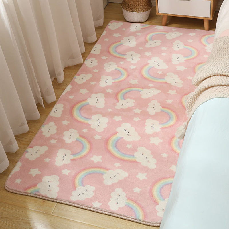 Vivolux | Stijlvolle Multi-Kleurige Kinderen Tapijt Katoen Patroon Vloerkleed Machine Wasbaar Huisdier Vriendelijk Antislip Ondergrond Tapijt voor Meisjes Slaapkamer