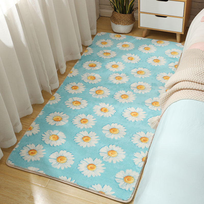 Vivolux | Stijlvolle Multi-Kleurige Kinderen Tapijt Katoen Patroon Vloerkleed Machine Wasbaar Huisdier Vriendelijk Antislip Ondergrond Tapijt voor Meisjes Slaapkamer