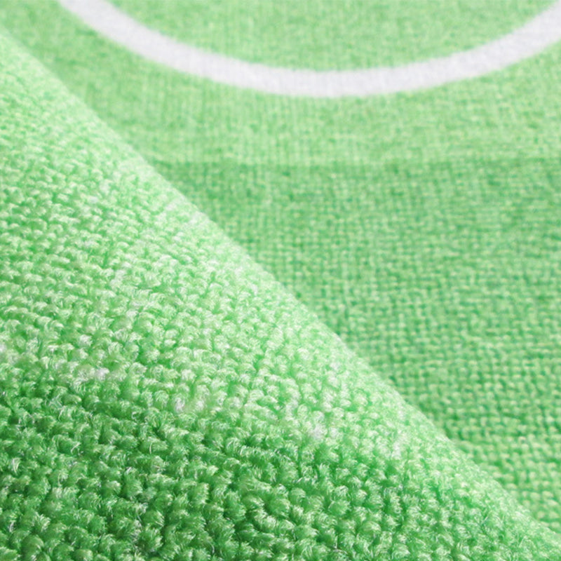 Vivolux | Grünes Fußballfeld-Muster Teppich Polyester Kinderteppich Fleckenresistent Rutschfest Haustierfreundlicher Teppich für Jungen Schlafzimmer