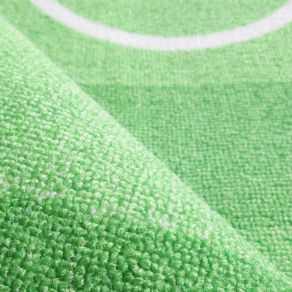 Vivolux | Grünes Fußballfeld-Muster Teppich Polyester Kinderteppich Fleckenresistent Rutschfest Haustierfreundlicher Teppich für Jungen Schlafzimmer