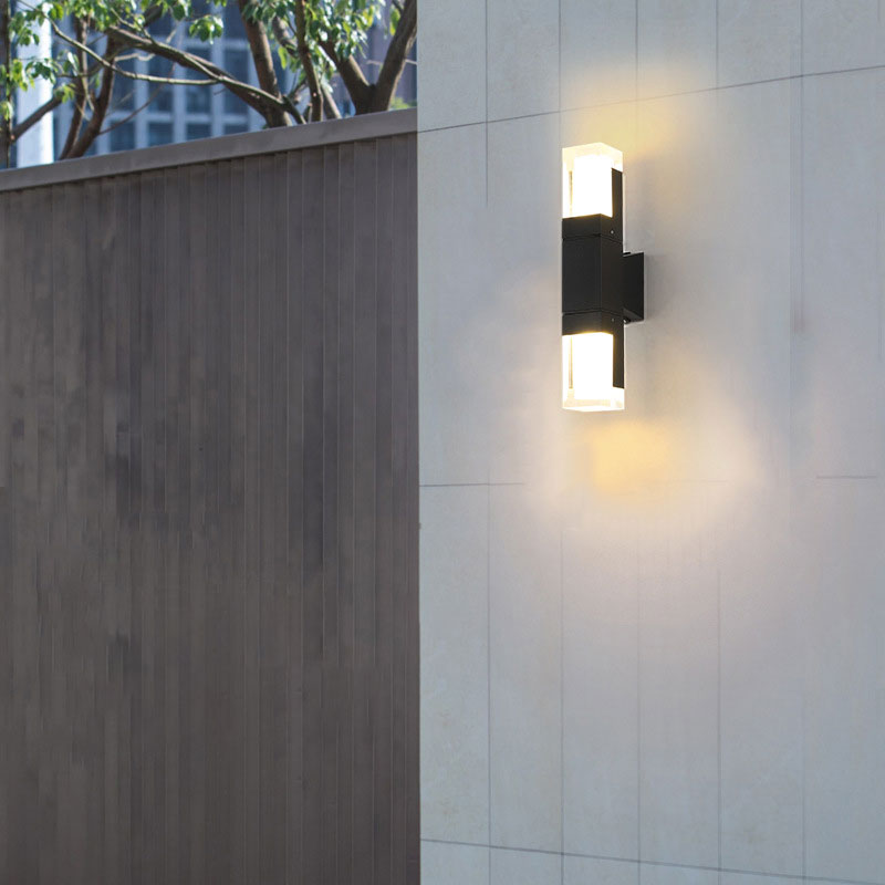 Vivolux | Rechthoekige Outdoor Wandlamp Verlichting Acryl Moderne LED Wandlamp Fixture in Zwart