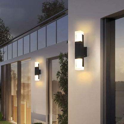 Vivolux | Rechthoekige Outdoor Wandlamp Verlichting Acryl Moderne LED Wandlamp Fixture in Zwart